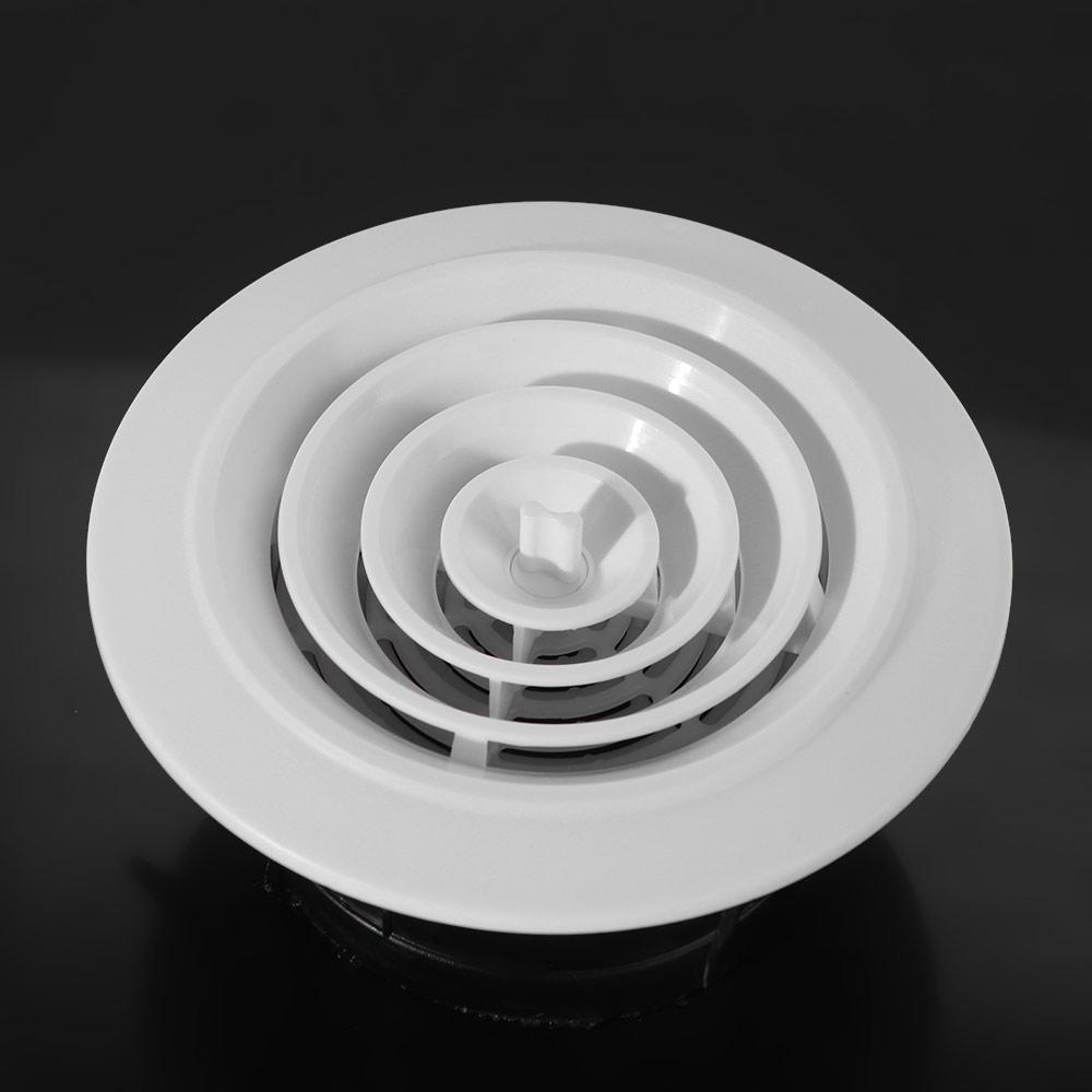 Adjustable Round Air Vent Extract Valve 75-200mm Plastic Air Vent Extract Valve Grille Wall Mount White