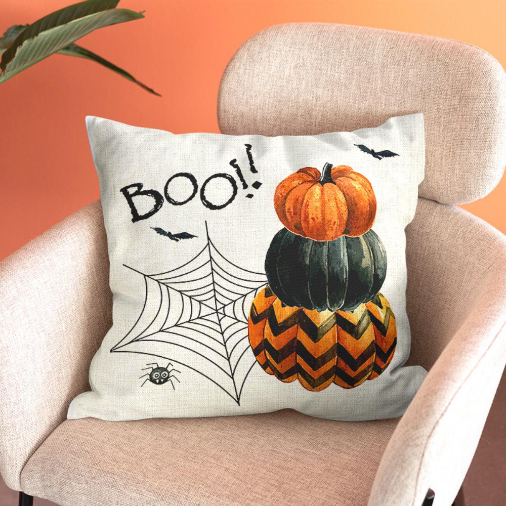 Чехол для подушки на Хэллоуин 45x45, наволочка с тыквой, ведьмой, автомобилем, диванные подушки с принтом, декоративная наволочка, домашний декор, наволочка