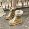 Новые осенне-зимние женские ботинки на толстой подошве, противоскользящие и износостойкие, с интегрированным мехом и плюшем, толстые и теплые