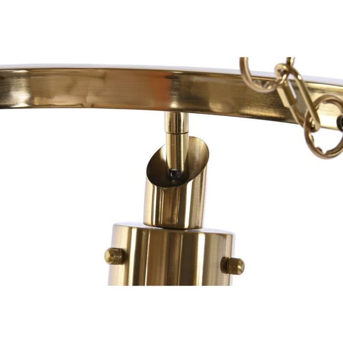 Plafonnier - Non Spécifié - 66 X 66 X 60 Cm - Métal Et Verre Doré - 40 W