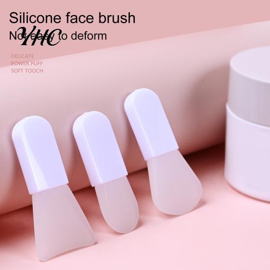 Face Clay Masque Brush 3Pcs/Set Ergonomic Design Short Handle Portable Silicone Non-deformable Foundation Cream Mud Applicator Travel Use Spa