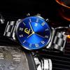 Fashion Mens Gold Stainless Steel Watches Men Business Casual Watch Luxury Calendar Quartz Wristwatch