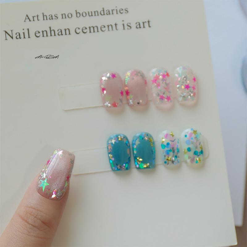 1 коробка цветные блестки-звездочки для нейл-арта, ультратонкий порошок с эффектом Авроры, Магическое зеркало, Маникюрные инструменты для декора