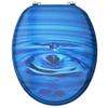 VidaXL Siège de toilette avec couvercle MDF Bleu Gouttes d'eau