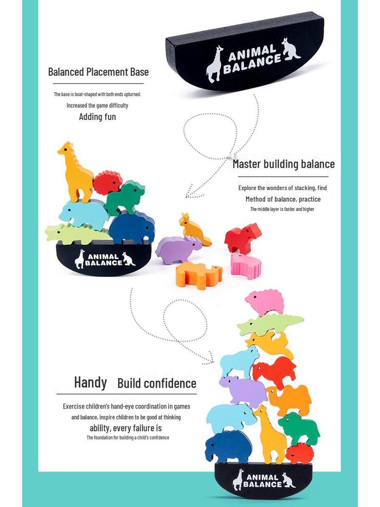 Animal Balance Stacking Blocks: Early Education Parent-Child Game