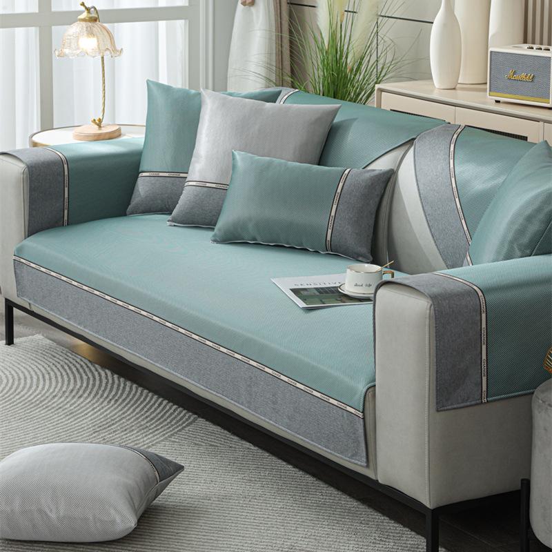 Подушка для дивана Ледяной шелк Лето Полотенце для дивана Летний коврик Универсальные универсальные подушки для сидений Нескользящий чехол для дивана Полотенце Легкое роскошное полотенце