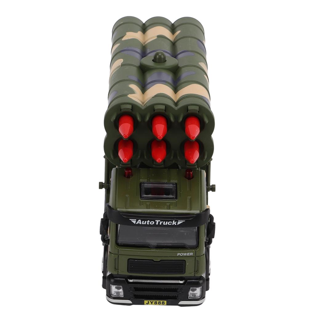1/50 Военная ракетная модель автомобиля из сплава с инерционным двигателем, игрушечная ракета со звуком и светом для детей