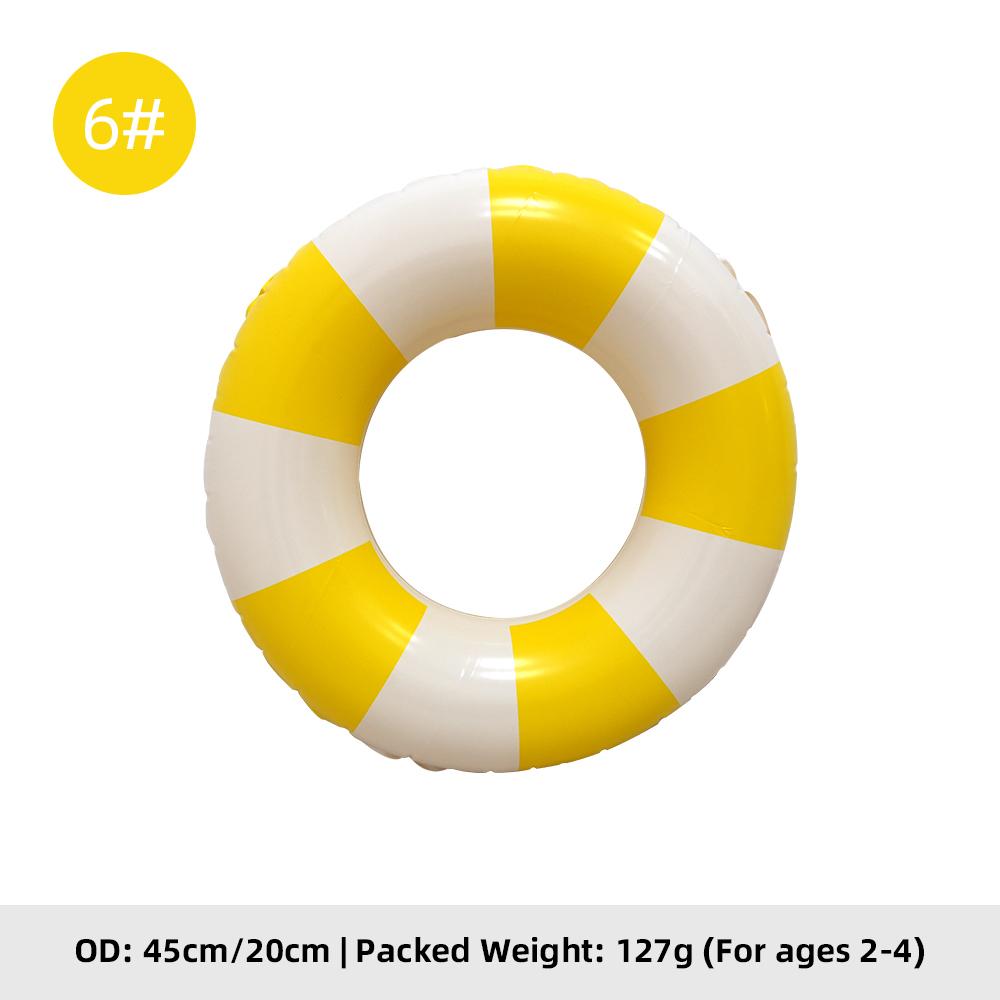 Summer Multicolor Striped Inflatable Swim Ring Thick PVC Leakproof Portable Foldable Pool Float Swimming Circle for Adults Kids