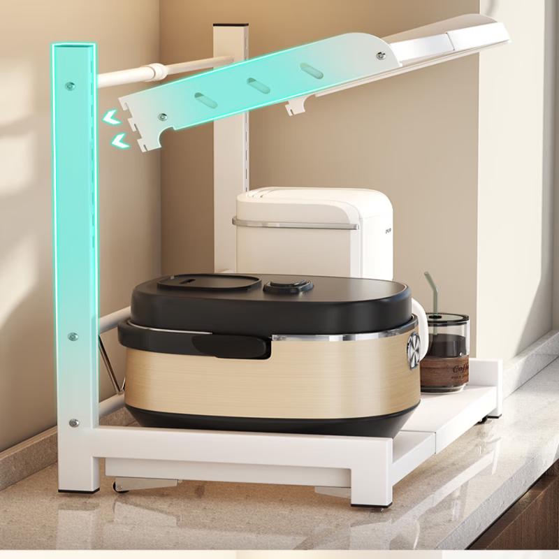 Retractable Pull-Out Microwave Oven Kitchen Shelf