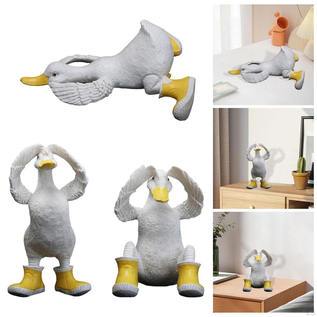 Animal Sculpture Duck Statue Figurine Ornament for Bedroom Birthday Living Room