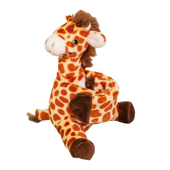 Stuffed Animals Slap Bracelets for Kids Plush Cartoon Giraffe Turtle Koala Elephant Doll Bracelet Wristband Slap Circle Toy for Girls Boys