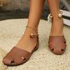 Модные женские сандалии на плоской подошве Новые летние римские сандалии с закрытым носком на плоской подошве для женщин Шлепанцы Уличная повседневная обувь Большой размер Женские шлепанцы