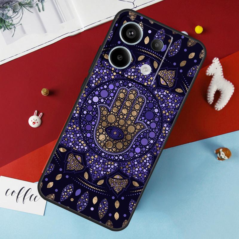 Чехол Hamsa Hand of Fatima для Xiaomi Redmi Note 13 12 11 8 9 10 Pro Note 12S 11S 10S Redmi 12 10C 12C 13C Cover