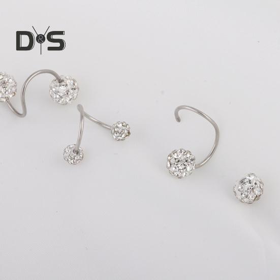 1 шт. серьги для пирсинга, искусственные кристаллы, серьги-гвоздики для козелка, легко чистящиеся серьги-гвоздики для хряща ушной раковины, губы