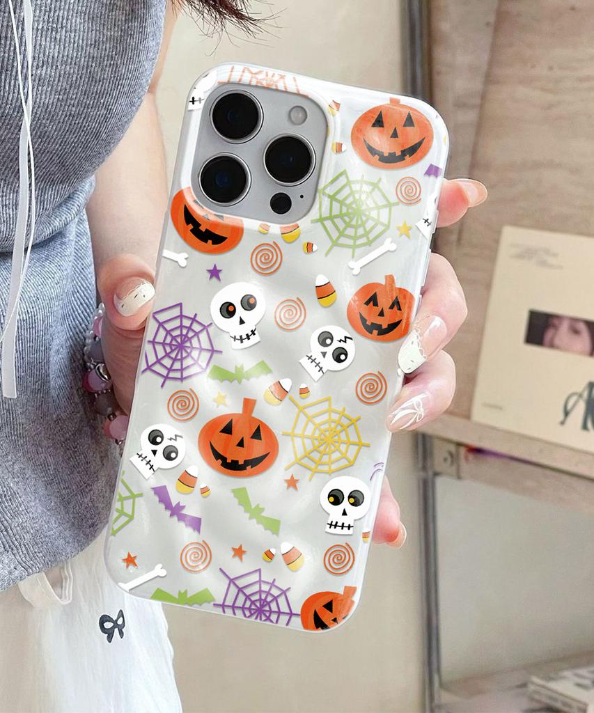 Хэллоуин Мультяшный Чехол-Тыква Для iPhone 17 Air 16 15 14 13 12 11 Pro Max Ударопрочный Мягкий Чехол Fundas