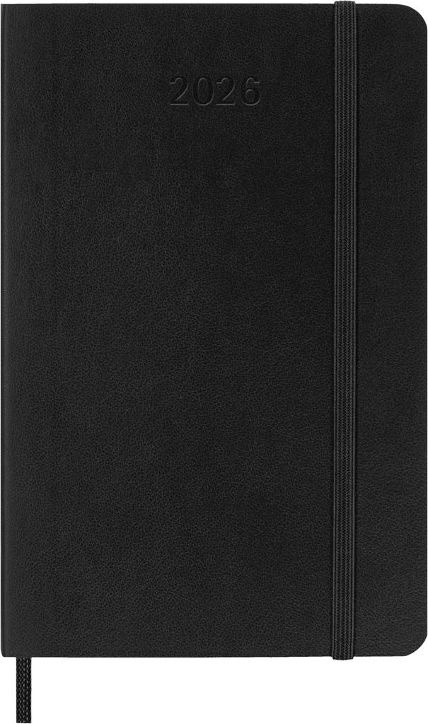 Moleskine 2026 January Monthly Pocket Size X Soft DSB12MN2Y26 Planner, Start, 12-Month Diary, (9cm 14cm), Cover, Black,