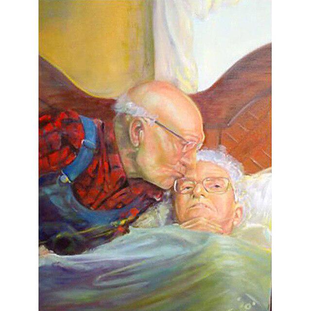Old Couple DIY 5D Diamond Painting Full Round Resin Rhinestones Mosaic Cartoon Diamond Embroidery Cross Stitch Home Decor Gift