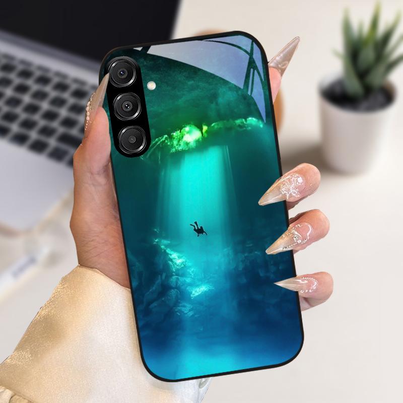 Модный Чехол Для Samsung A55 A56 Чехол A25 A26 Закаленное Стекло Чехол Для Телефона Для Galaxy A15 A35 A36 Жесткий PC Стекло Защитный Fundas