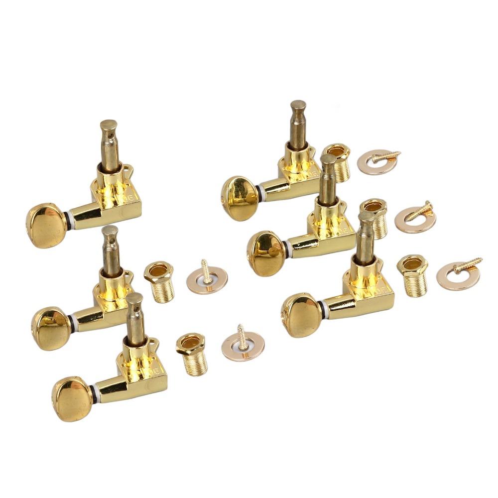 6PCS Metal Guitar Tuning Pegs Mini Oval Buttons Tuning Machines Guitar Tuning Key Electric Guitars