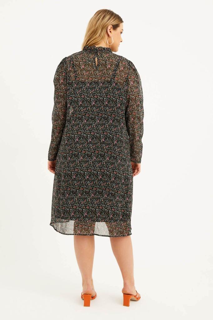 Женское платье большого размера, шифоновое платье с деталью из ткани Gipe на подкладке