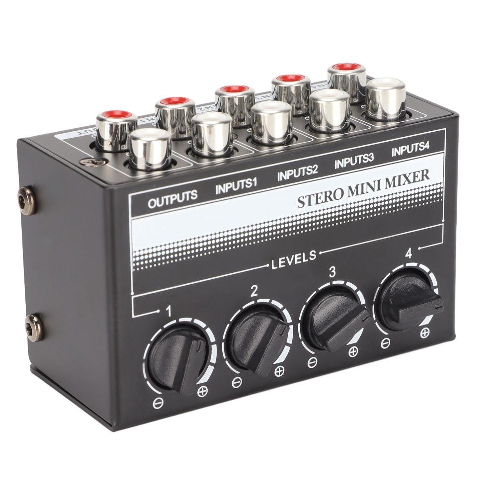 Support 4 in 1 Out Stereo Mini Mixer Separate Volume Knobs Stereo Splitte Recording Studio