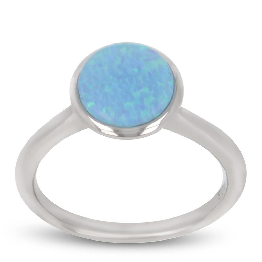 Silver Ring 'Goddess Opal' Silver Blue (rhodium) - 9 Mm