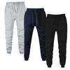 Men Sport Pants Solid Color Ankle-banded Sweatpants Drawstring Elastic Waist Loose Trousers