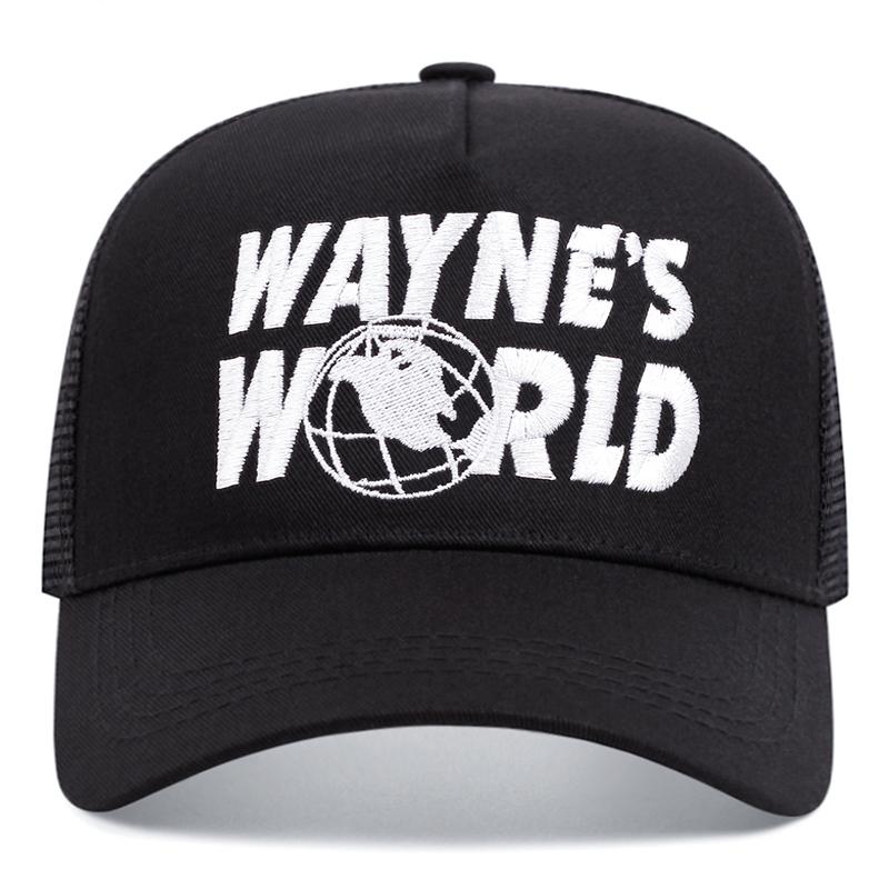 Бейсболки с вышивкой букв Wayne's World, уличные повседневные, хип-хоп, летние, с козырьком, дышащая сетчатая кепка, кепка-тракер