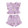Citgeett Summer Kids Baby Girls Outfits Floral Print Tops Elastic Shorts Set Cute Casual Clothes