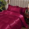 Summer Smooth Satin Duvet Cover Include Duvet Cover Flat Sheet and Pillowcases Smooth Bedding Set Silky Luxury Bedcloth Sets