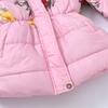 Children Cotton Coats Girls Winter Jacket Thickened Hooded Overcoat Warm Fashion Casual Printed Kids Cotton-padded Clothes