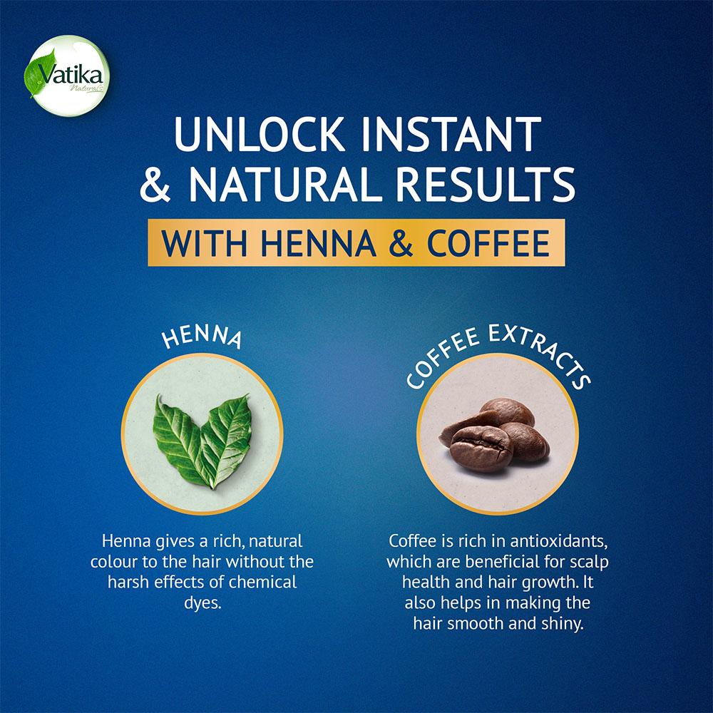 Instant Henna Shampoo Hair Color - Dark Brown Vatika Naturals 2 Pcs