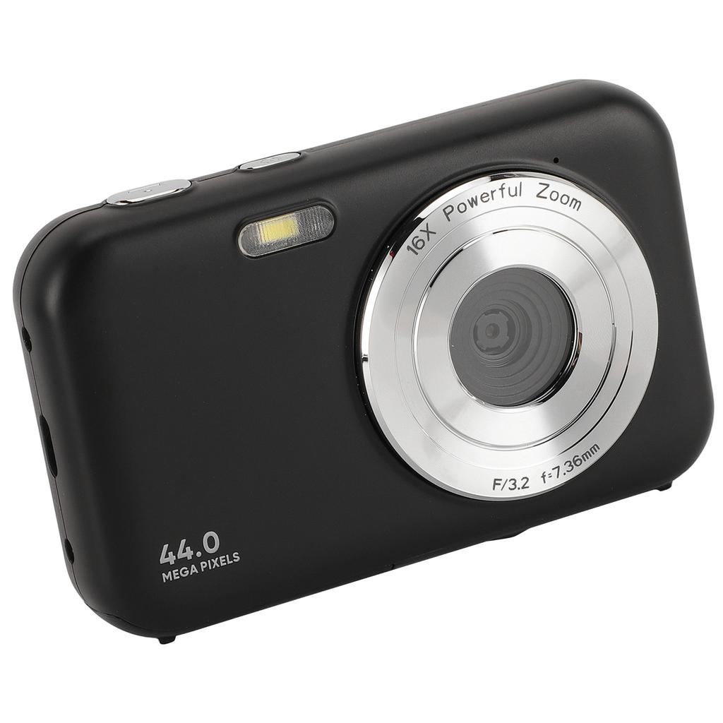 Цифровая камера 1080P 2,4 дюйма 44 МП 16-кратный зум Многофункциональная компактная дорожная видеокамера Черная