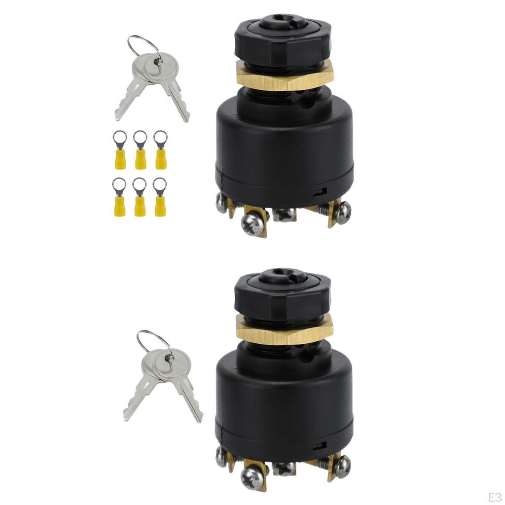 Выключатель зажигания и стартера, прямая замена 6 винтов с 2 ключами, простая установка для подвесного двигателя