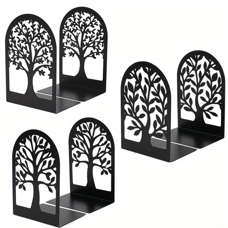 Набор из 6 прочных держателей для книг из черного металла — идеально подходят для полок, отлично удерживают тяжелые книги на месте