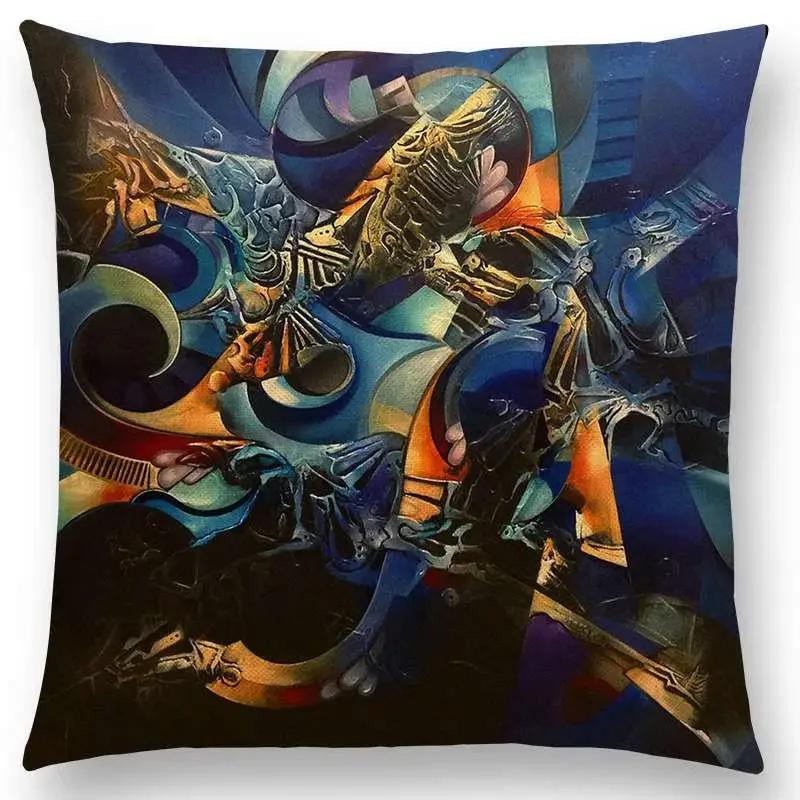 Новый d Печать Великолепная Абстрактная Живопись Таинственный Вихрь Геометрия Скульптура Наволочка для Подушки Автомобиль Диван Декоративная Наволочка