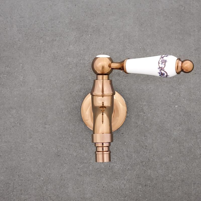 Rose gold garden hose tap COPPER short