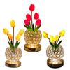 USB Charge Bedside Lamps 3 Color Desk Lamp Warm Night Flower Light  Bedroom