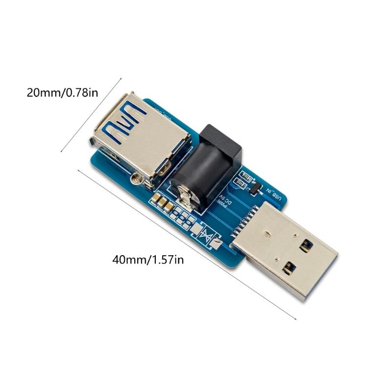 USB Power Splitter Enhancement Module USB 5V and External 55x21 5V Power Supply MOS Circuit Power Enhancement Board