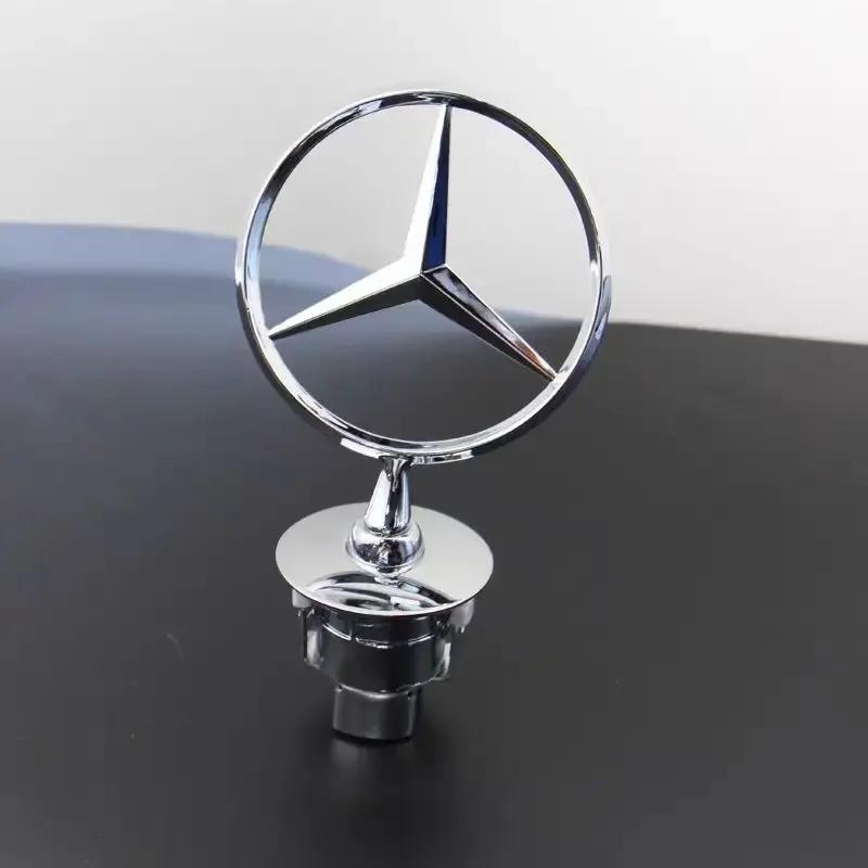 Автомобильная наклейка для Mercedes Benz Звезда на капот - Значок на капот автомобиля Передний хромированный логотип Маркировка капота для Benz C E S Класса W204 W205 W21