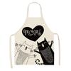 1 Pack Black Cat Pattern Men and Women Suitable for Home Dinner Kitchen Cooking Apron Cleaning Apron Anti-fouling