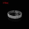 1-10 Rows Fashion Woman Jewelry Elastic Bangle Crystal Rhinestone Wristband Stretch Bracelet