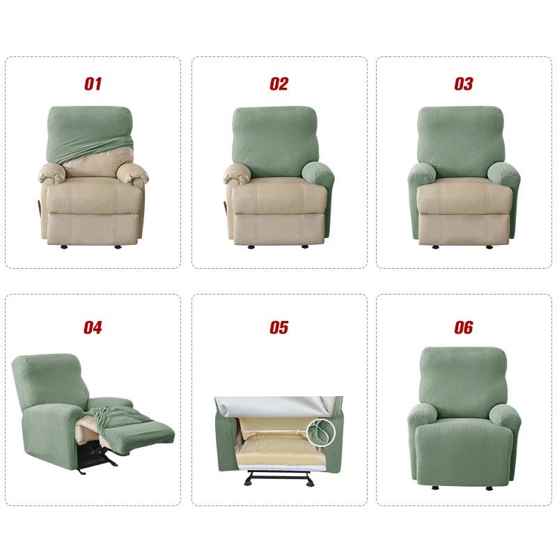 Split Recliner Sofa Covers Elastic Stretch Relax Armchair Cover Non-Slip Reclining Single Sofa Slipcovers Living Room
