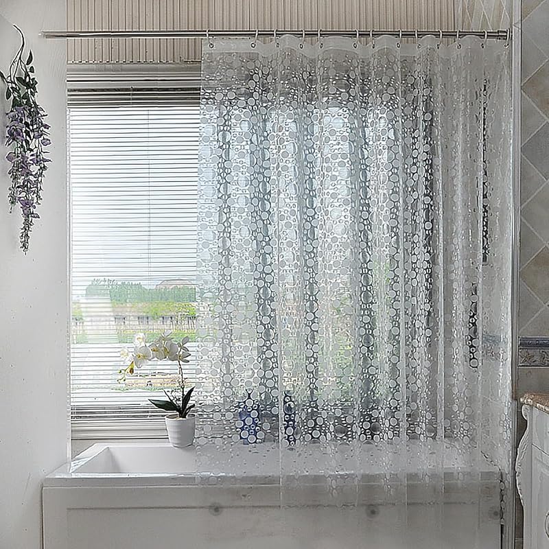 Shower Curtain Liner, 4G PEVA Green Leaf Shower Liner, Plastic Waterproof Shower Curta, 72x72 inch with Grommet Holes 3 Magnetic Weights