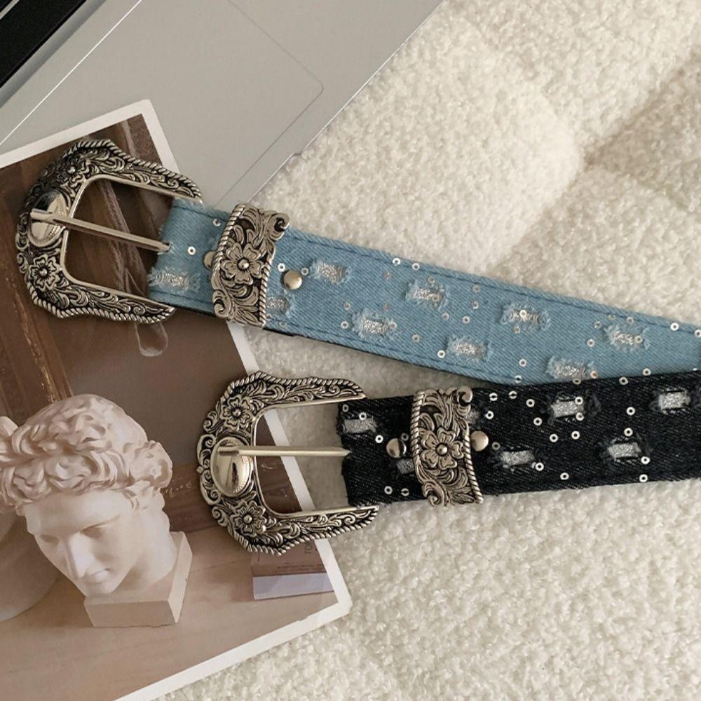 Y2k ретро джинсы ремень Harajuku Винтаж широкий ремень мода металлическая пряжка ремни леди