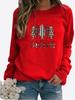 Women Winter Clothing Christmas Printed Casual Sweatshirt Long Sleeve Tops T-shirt Ladies Round Neck Pullover Sweater