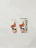 1pair Halloween Zinc Alloy Skull Head & Rose Flower Stud Earrings For Women, Personalized Funny Ear Jewelry