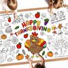 Happy Thanksgiving Coloring Poster-Thanksgiving Coloring Tablecloth for Kids - 72 x 30 Inches, Giant Thanksgivings Paper Table Cloth Cover Crafts