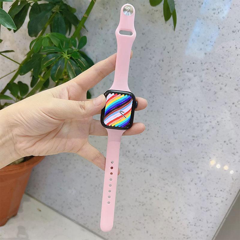Тонкий силиконовый ремешок для Apple Watch 46 мм Band 44 мм 45 мм 38 мм 42 мм 49 мм Bracelet iWatch Correa Serie 8 7 6 5 SE 4 9 10 ultra 3 2