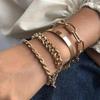 Fashion Punk Curb Cuban Chain Bracelets Set Boho Thick Gold Color Charm Bracelets Bangles for Women Gifts 2023 Trendy Jewelry